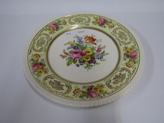 Lote: 83 - Lote: 83 - Plato de loza inglesa  floreado