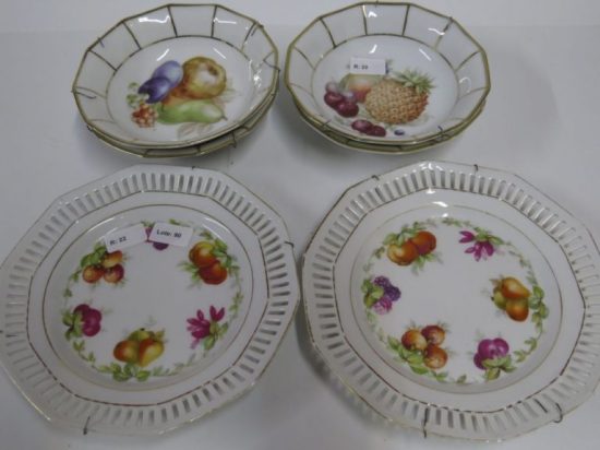 Lote: 90 - Lote: 90 - 4 compoteras de loza alemana + 2 platos loza 
