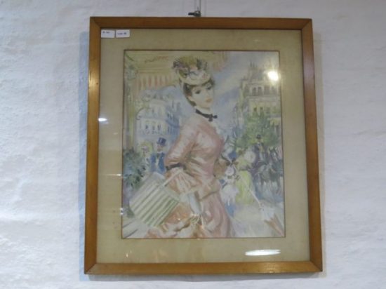 Lote: 75 - Lote: 75 - Cuadro marco en madera con vidrio (oleo firmado Strevens)