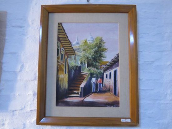Lote: 55 - Lote: 55 - Oleo sobre carton paisaje firmado Karina M.