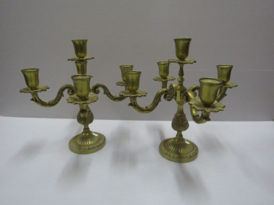 Lote: 27 - Lote: 27 - 2 candelabros de 5 brazos