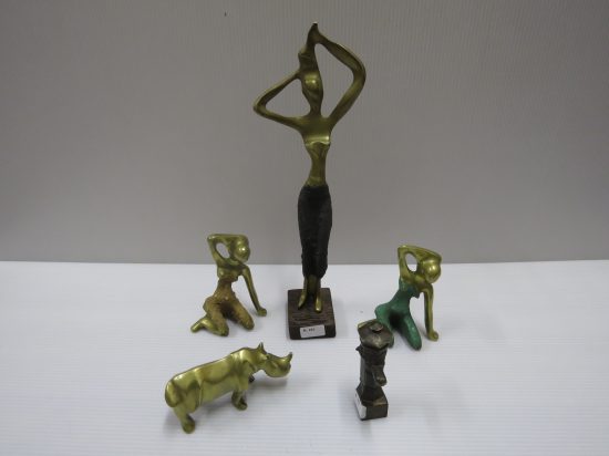 Lote: 7 - Lote: 7 - 5 Estatuillas de bronce