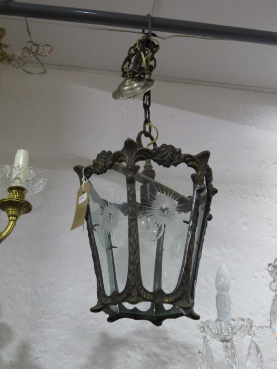 Lote: 86 - Lote: 86 - Artefacto farol con bronce