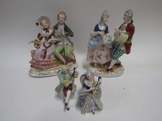 Lote: 118 - Lote: 118 - Antiguas figuras de porcelana y lozas