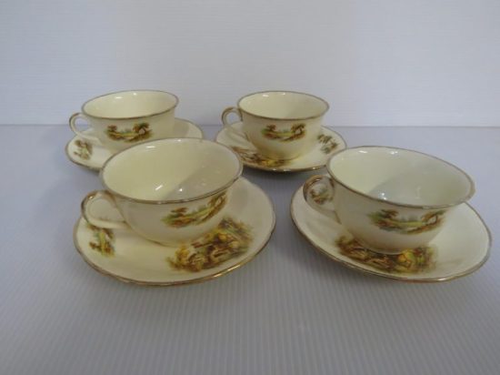 Lote: 126 - Lote: 126 - 4 tazas de té con platillos