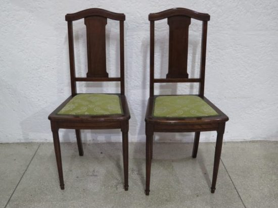 Lote: 25.B - Lote: 25.B - Par de sillas Inglesas en cedro