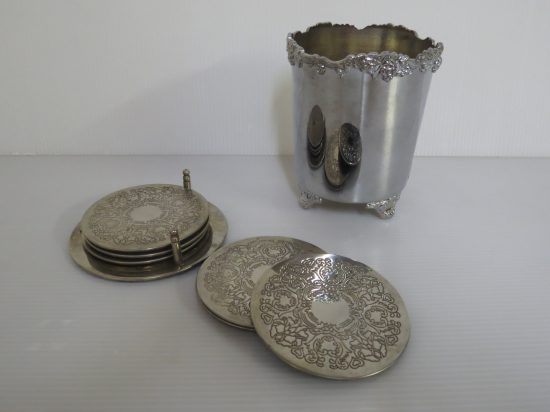 Lote: 112 - Lote: 112 - Hielera de plata 90 + posa vasos