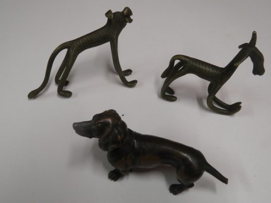 Lote: 1 - Lote: 1 - Lote de 2 piezas de bronce y perro tipo figura vienesa