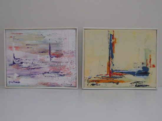 Lote: 58 - Lote: 58 - Serie de 2 pinturas sobre tela 