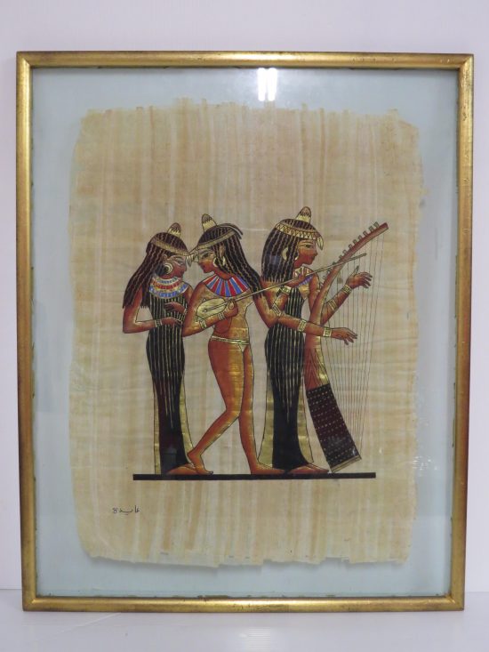 Lote: 52 - Lote: 52 - Cuadro con papiro Egipcio