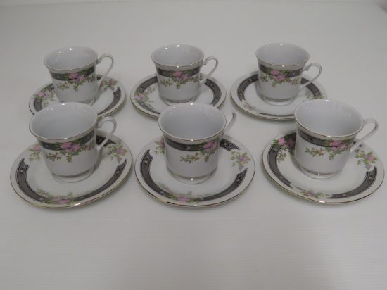 Lote: 105 - Lote: 105 - 6 tazas de té de loza