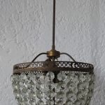 Lote: 36 - Lote: 36 - Lampara de 3 luces de colgar con caireles