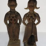 Lote: 97 - Lote: 97 - Par de estuferos en bronce