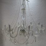 Lote: 85 - Lote: 85 - Araña de 8 brazos con plaquetas de cristal