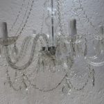 Lote: 85 - Lote: 85 - Araña de 8 brazos con plaquetas de cristal