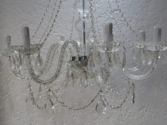 Lote: 85 - Lote: 85 - Araña de 8 brazos con plaquetas de cristal