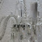Lote: 85 - Lote: 85 - Araña de 8 brazos con plaquetas de cristal
