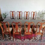 Lote: 140 - Lote: 140 - Juego de comedor Reina Ana