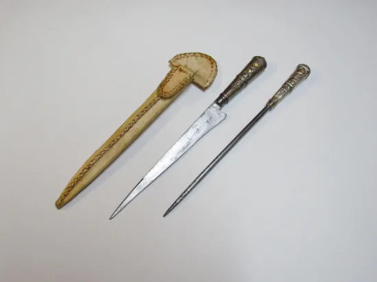 Lote: 132 - Lote: 132 - Cuchillo criollo y chaira